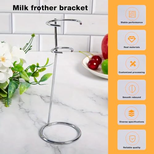 HASTHIP® Suitable for Most Handheld Milk Frothers - Heavy Duty Premium Stand (Silver)-Silver HASTHIP® Suitable for Most Handheld Milk Frothers - Heavy Duty Premium Stand (Silver)-Silver